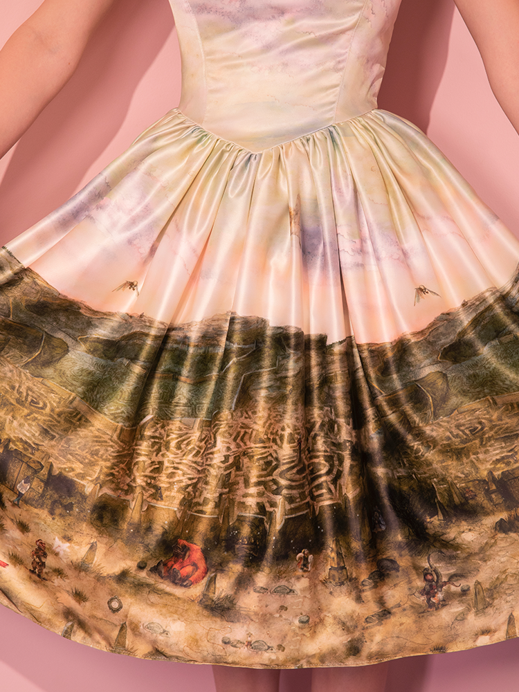 LABYRINTH™ Renaissance Dress in Labyrinth Watercolor Print
