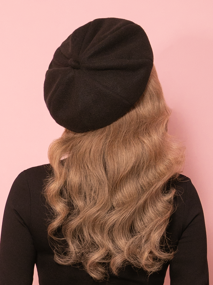 PRE-ORDER - Starlet Beret in Black - Vixen by Micheline Pitt