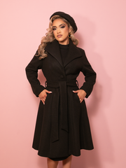 Starlet Swing Coat in Black | Vintage Inspired Clothing – Vixen by