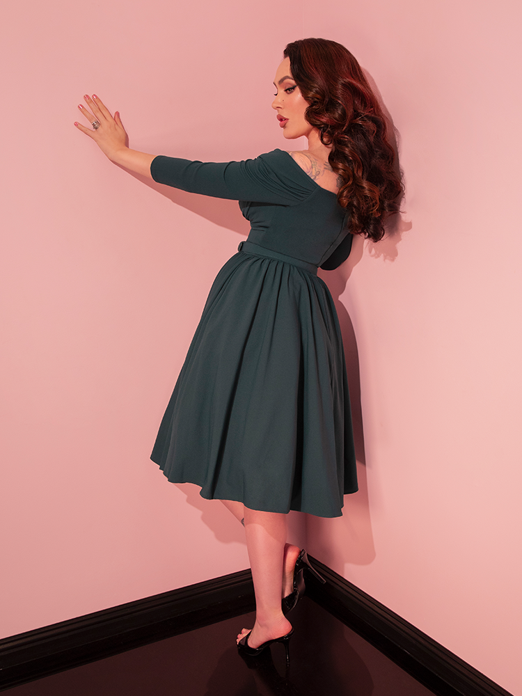 PRE-ORDER - Starlet Swing Dress in Hunter Green - Vixen by Micheline Pitt 2X PRE-ORDER - Starlet Swing Dress in Hunter Green - Vixen by Micheline Pitt 2X