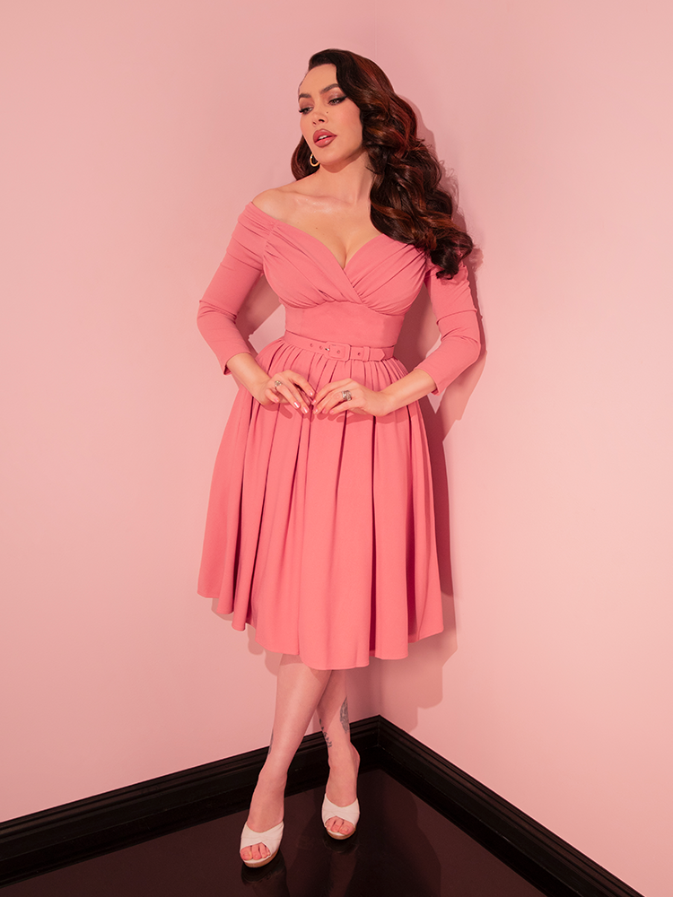 COMING BACK SOON - Starlet Swing Dress in Rose Pink - Vixen by Micheline Pitt
