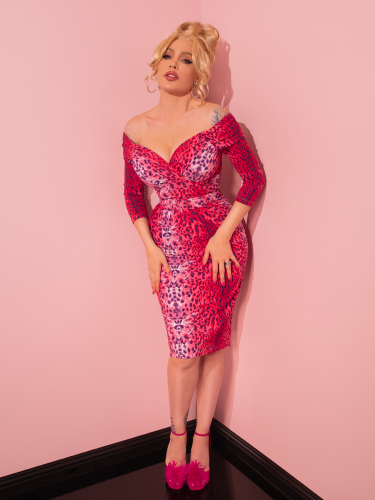 PRE-ORDER - Starlet Wiggle Dress in Teal Velvet - Vixen by Micheline Pitt main image 0