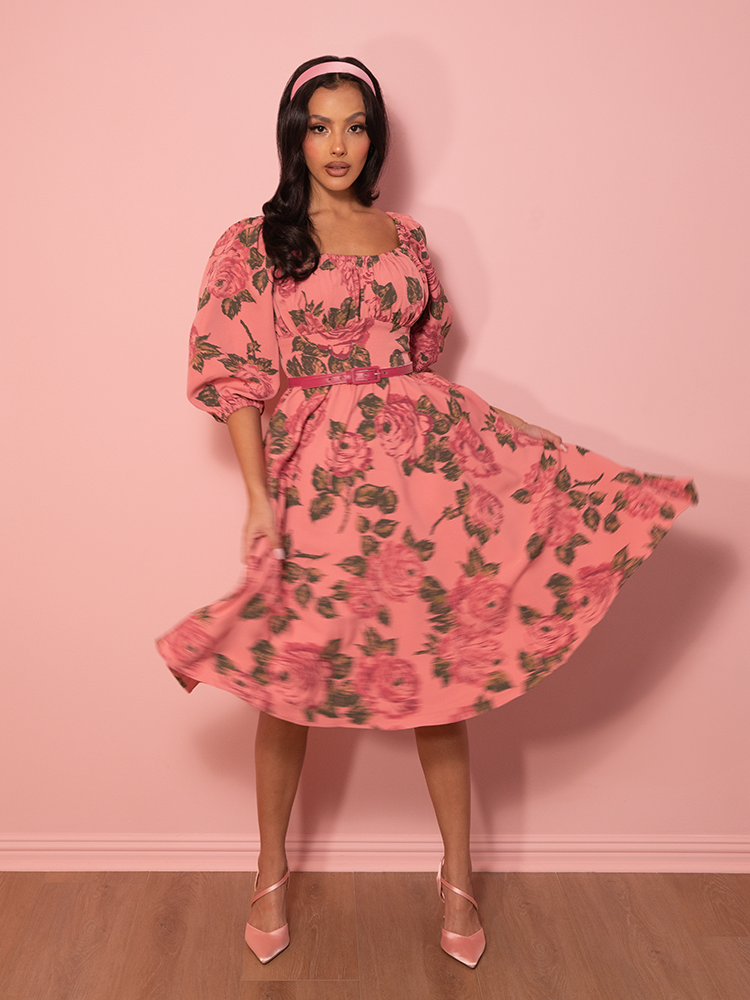 pink vacation dress Pink Stripe Ruffled Straps Ribbon Knot Flowy Vacation Maxi Dress Pink Stripe / M / 65%Polyester+35%Cotton