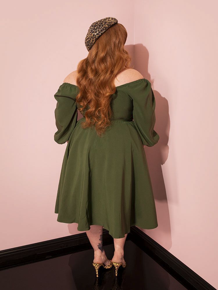 Vacation Dress in Olive Green - Vixen by Micheline Pitt S Vacation Dress in Olive Green - Vixen by Micheline Pitt S