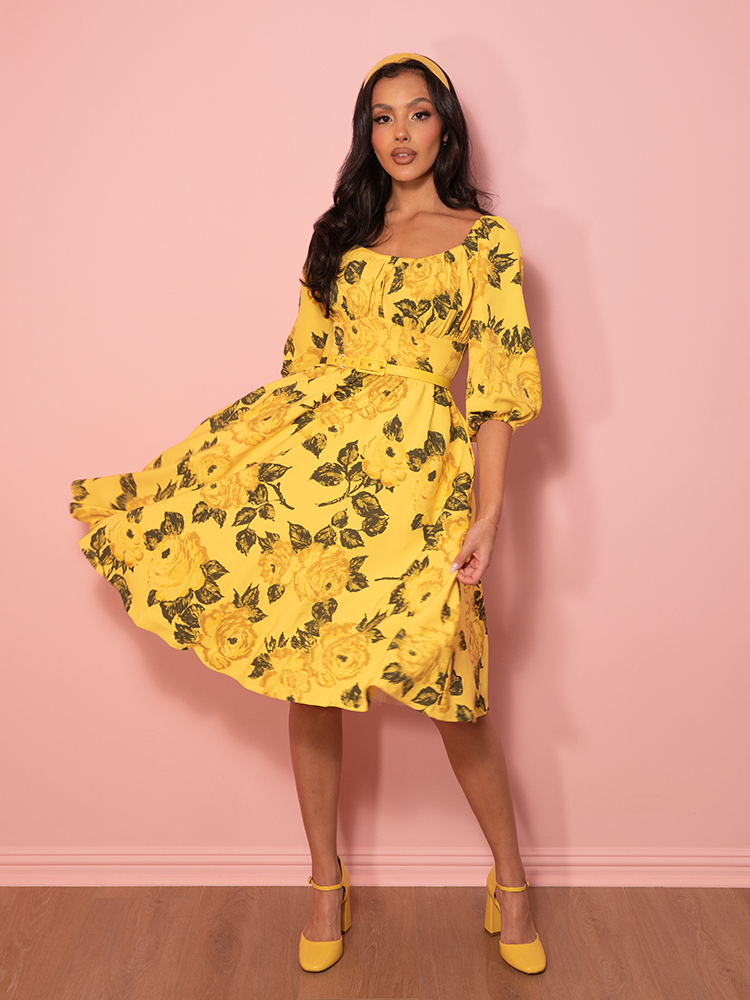 yellow classic dress Peggy Wrap Dress in Mustard