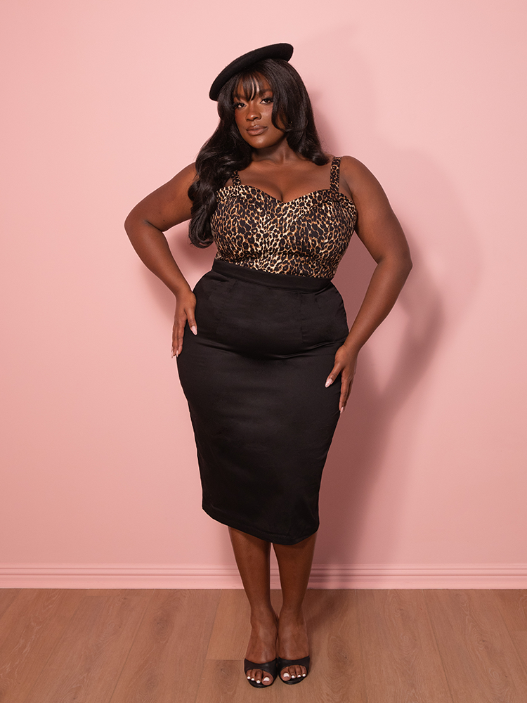 PRE-ORDER - Vixen Pencil Skirt in Black MINI - Vixen by Micheline Pitt