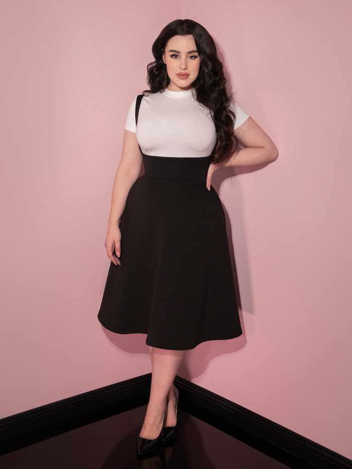 COMING BACK SOON - Cozy Skater Skirt Jumper in Black - Vixen by Micheline Pitt