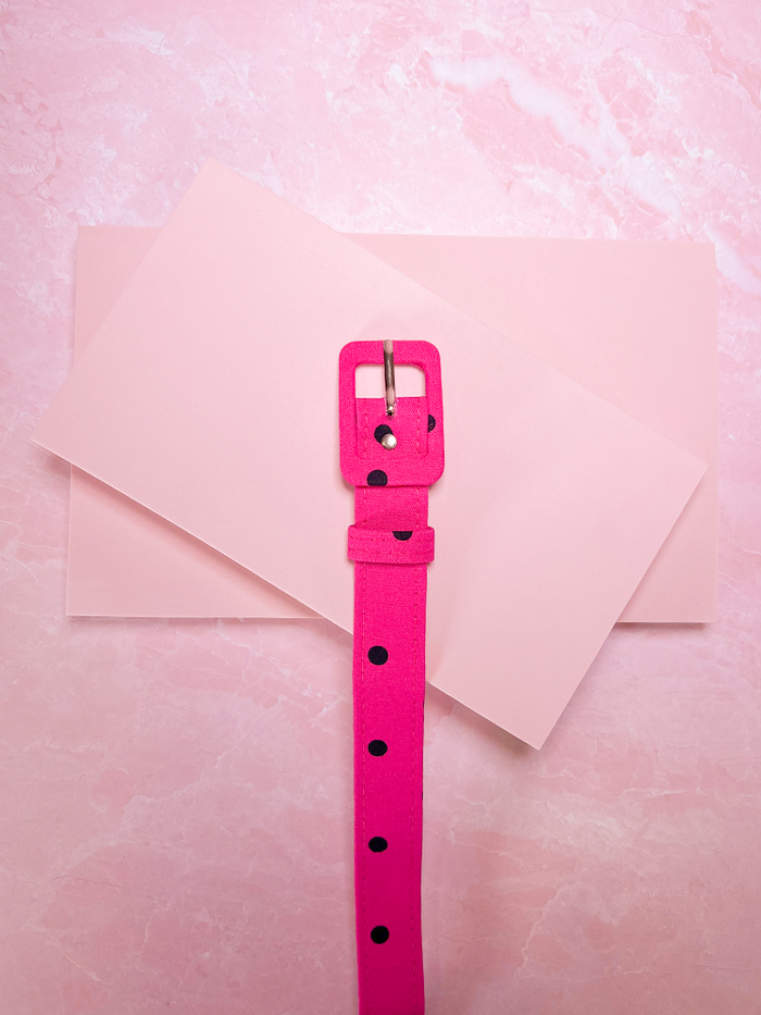1" Belt in Hot Pink Polka Dot Bengaline - Vixen by Micheline Pitt