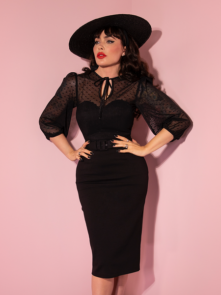 Frenchie Wiggle Dress in Black | Retro Style Dress – Vixen by Micheline ...