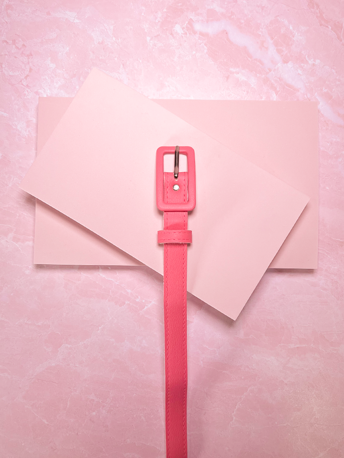 5/8" Belt in Pink Faux Leather - Vixen by Micheline Pitt