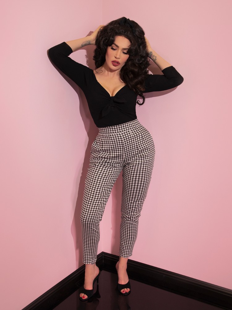 Gingham 2025 cigarette pants