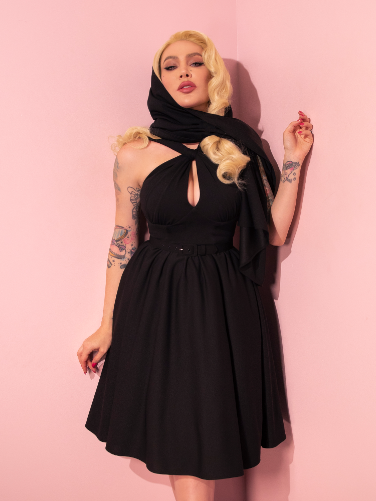 Starlet Swing Dress in Black  Retro Style Dress – Vixen by Micheline Pitt