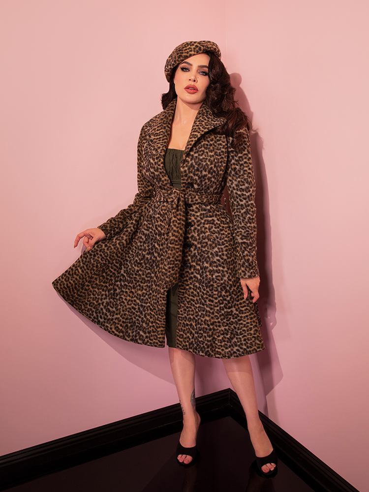 Starlet Swing Coat in Leopard Print - Vixen by Micheline Pitt