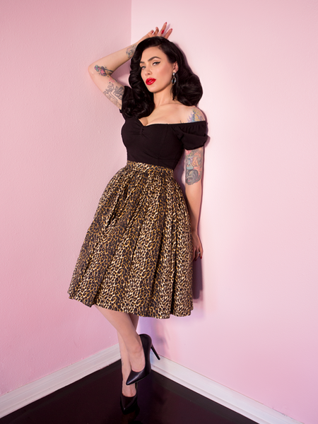 PRE-ORDER - Vixen Swing Skirt in Maneating Monster Print - Vixen by Micheline Pitt