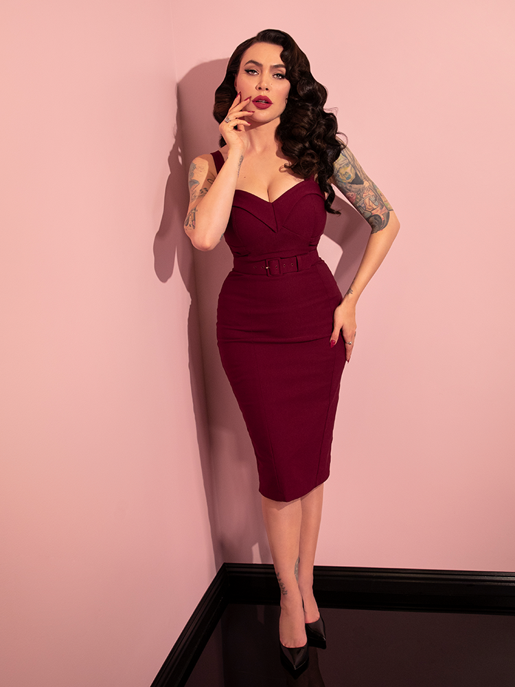 Burgundy clearance wiggle dress