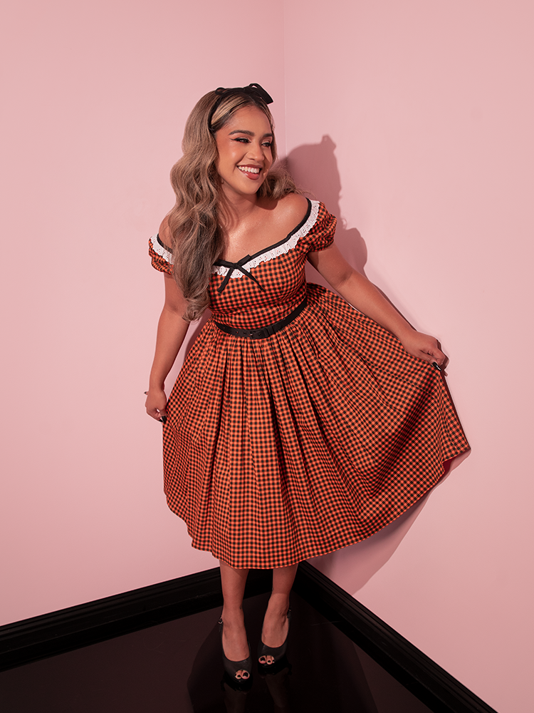 orange gingham dress Tennessee Go Ruffle while the clean strapless neckline keeps the silhouette modern and elevated instead of overly sweet ASOS DESIGN Curve mini textured