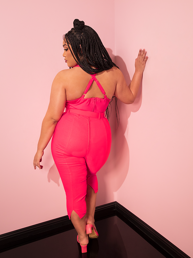 Capri Pants in Candy Pink Retro Inspired Pants Vixen by