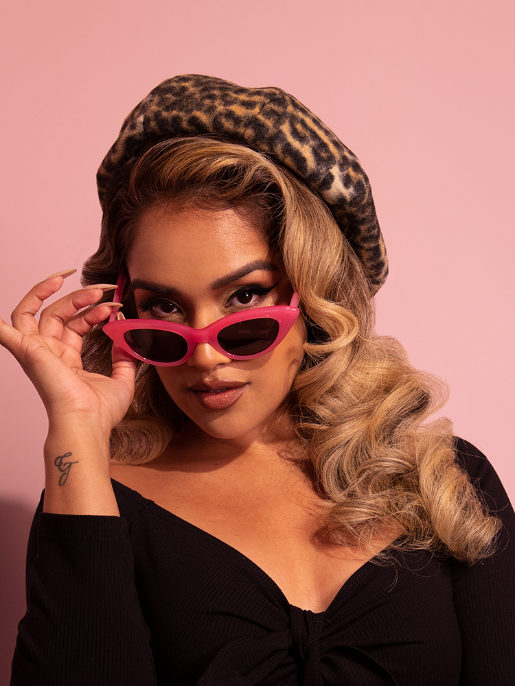 Fashion Doll Cat Eye Sunglasses in Pink Vixen by Micheline Pitt