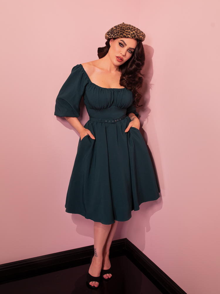Vacation Dress in Spruce Green - Vixen by Micheline Pitt XS Vacation Dress in Spruce Green - Vixen by Micheline Pitt XS