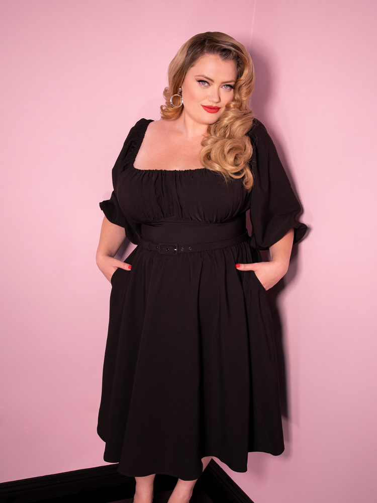 Vacation Dress in Black | Retro Dresses – Vixen by Micheline Pitt