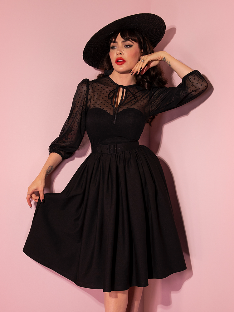 Frenchie Swing Dress in Black | Retro Dresses – Vixen by Micheline Pitt