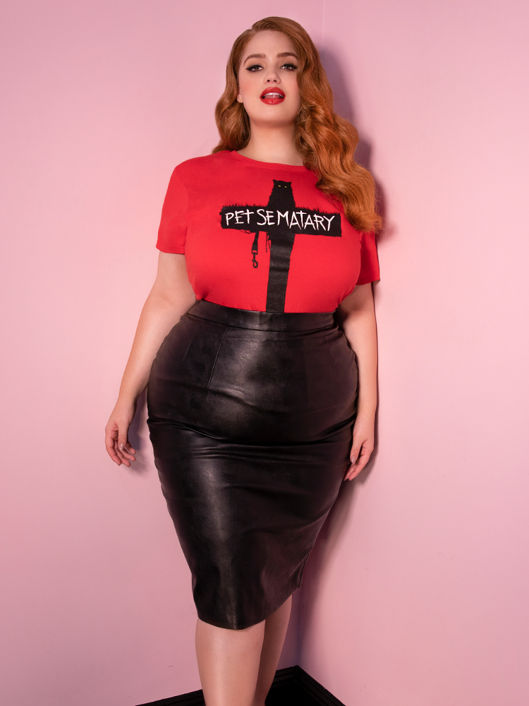 NON-DAMAGED BACKLOT - Bad Girl Capri Pants in Vegan Leather - Vixen by Micheline Pitt